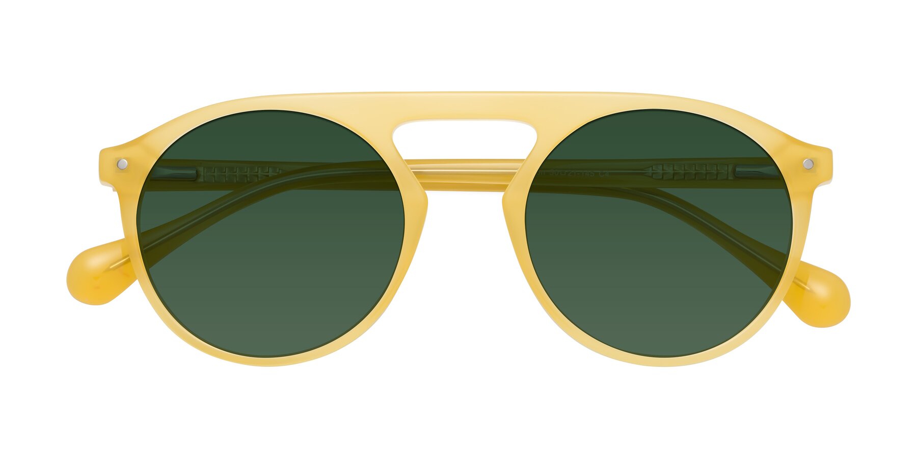 Folded Front of Gardon in Honey with Green Tinted Lenses