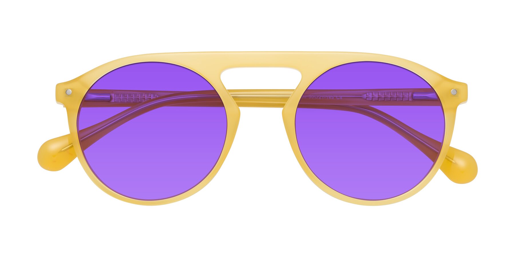 Folded Front of Gardon in Honey with Purple Tinted Lenses