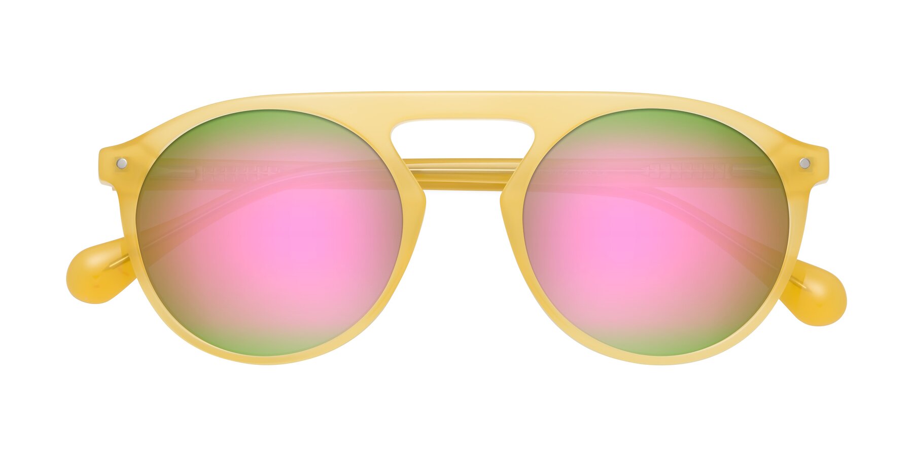 Folded Front of Gardon in Honey with Pink Mirrored Lenses