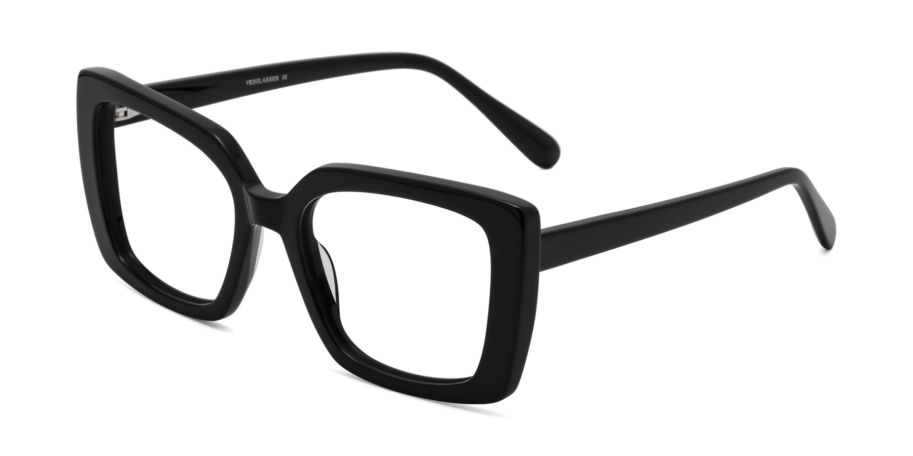 Angle of Godness in Black with Clear Reading Eyeglass Lenses