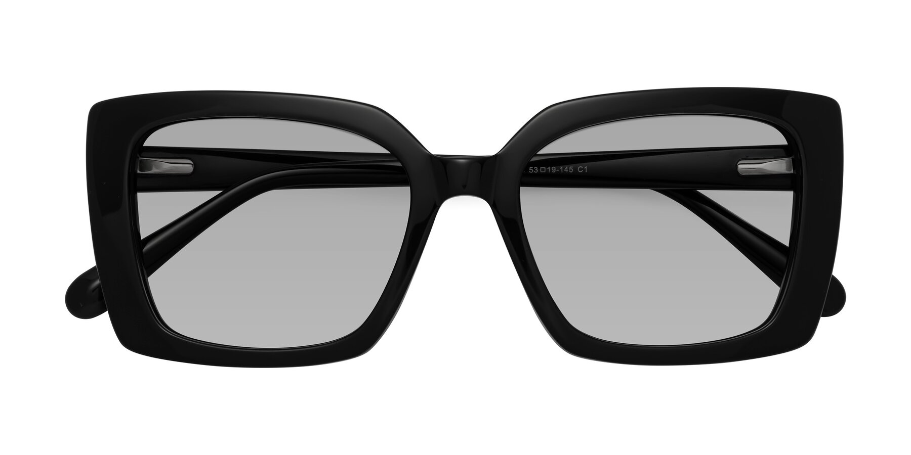 Folded Front of Godness in Black with Light Gray Tinted Lenses