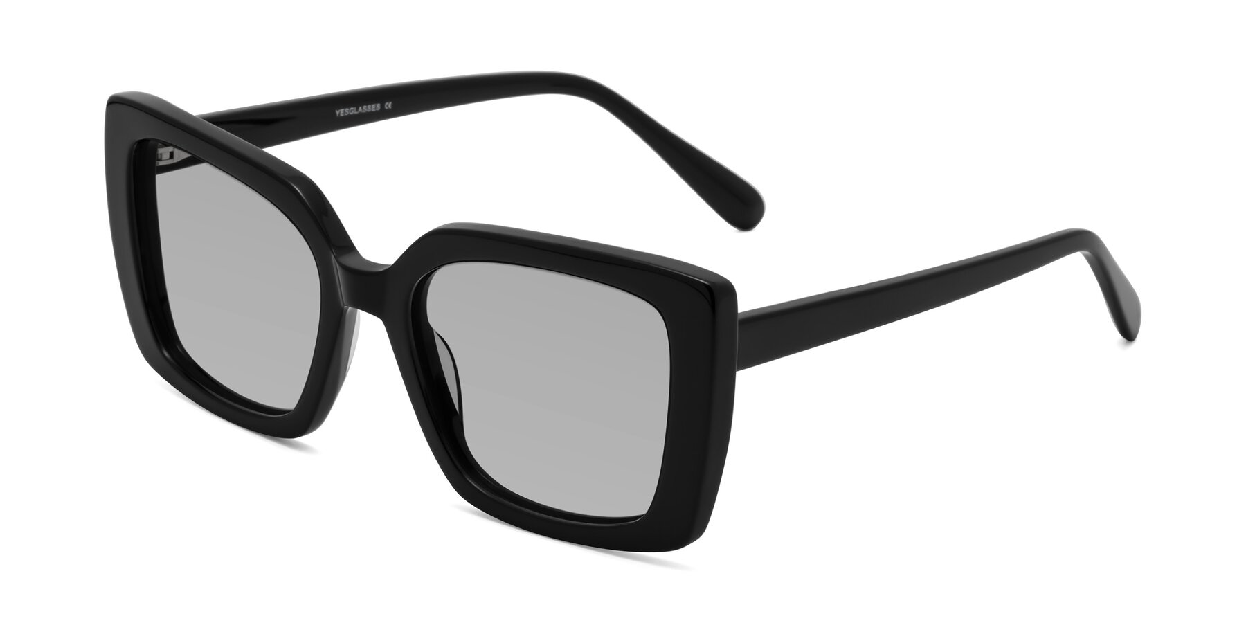 Angle of Godness in Black with Light Gray Tinted Lenses