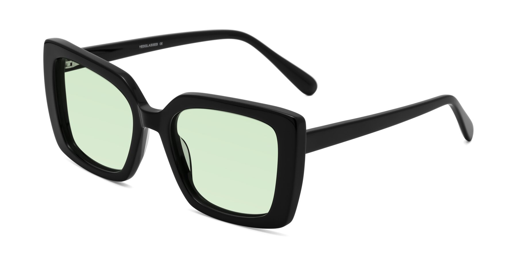 Angle of Godness in Black with Light Green Tinted Lenses