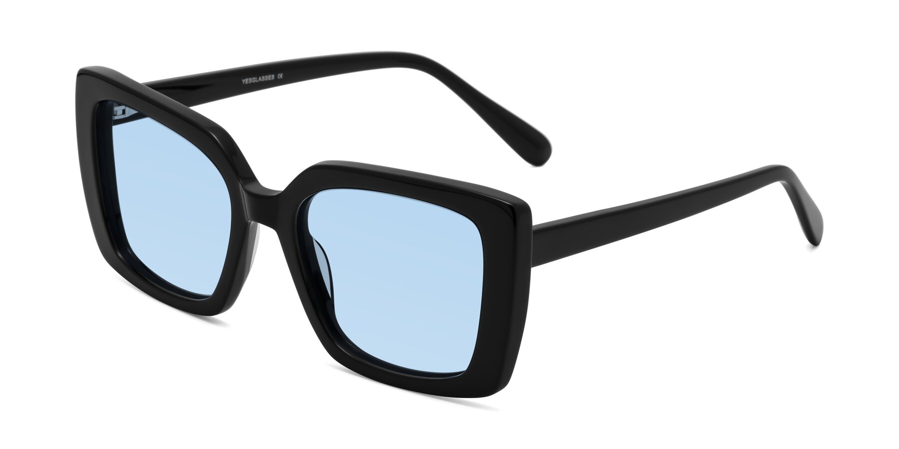 Angle of Godness in Black with Light Blue Tinted Lenses