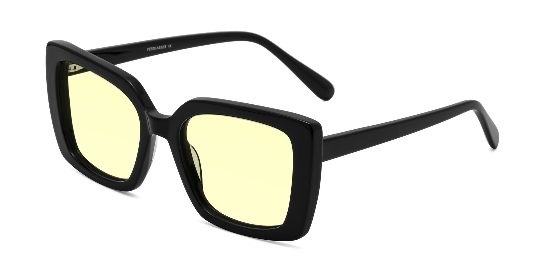 Angle of Godness in Black with Light Yellow Tinted Lenses