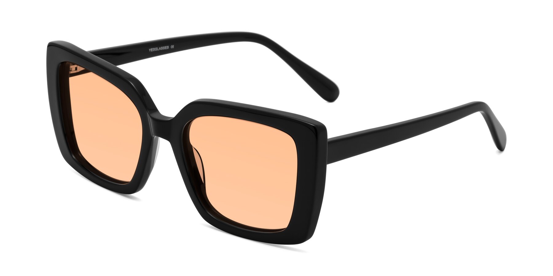 Angle of Godness in Black with Light Orange Tinted Lenses