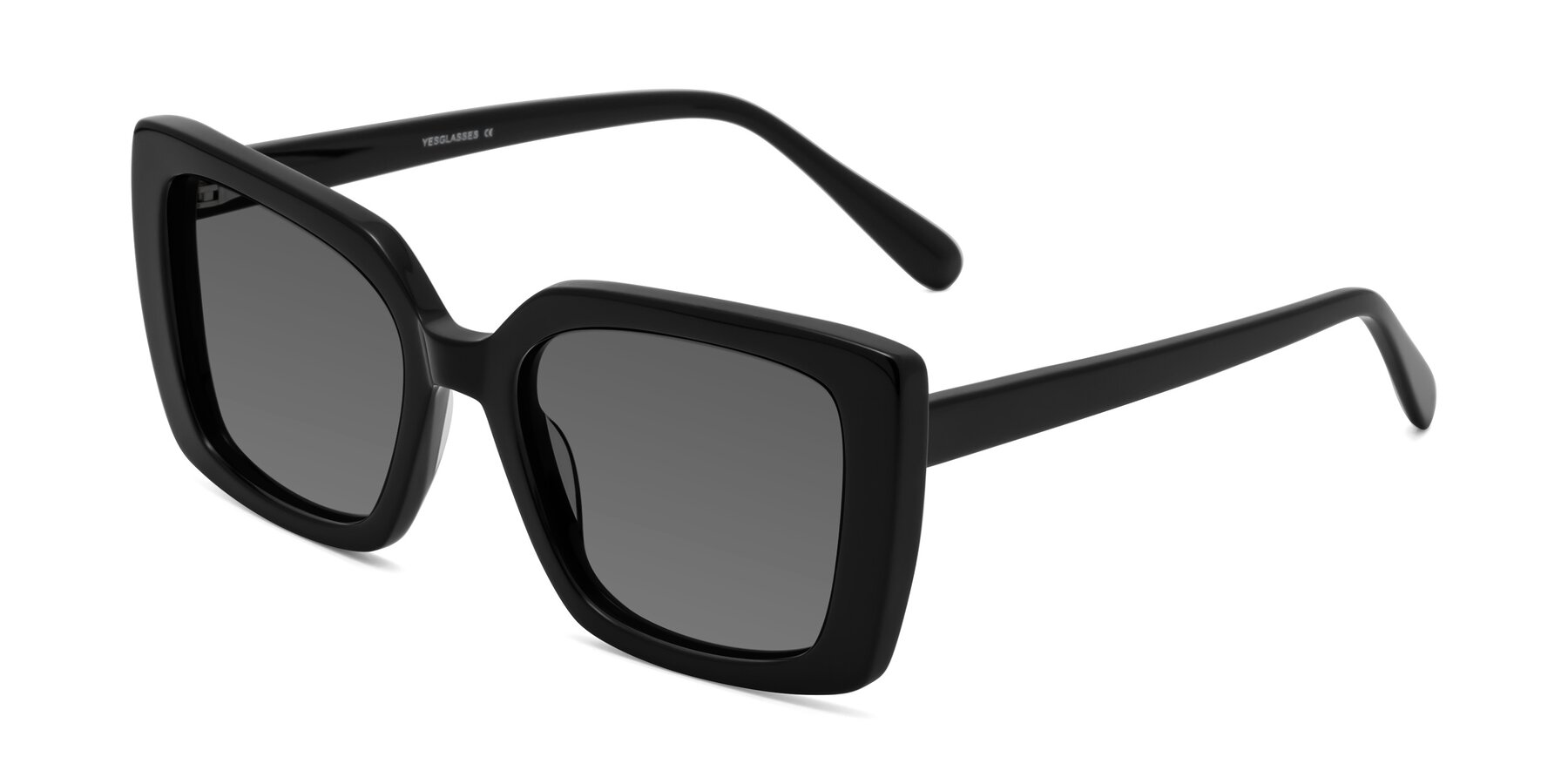 Angle of Godness in Black with Medium Gray Tinted Lenses