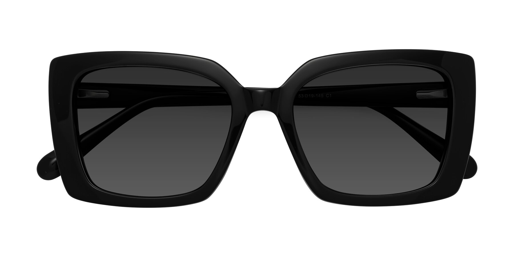 Folded Front of Godness in Black with Gray Tinted Lenses