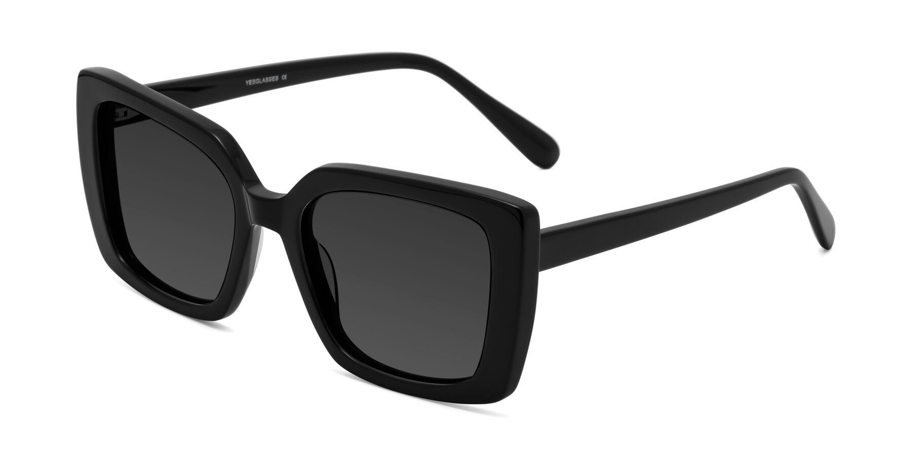 Angle of Godness in Black with Gray Tinted Lenses