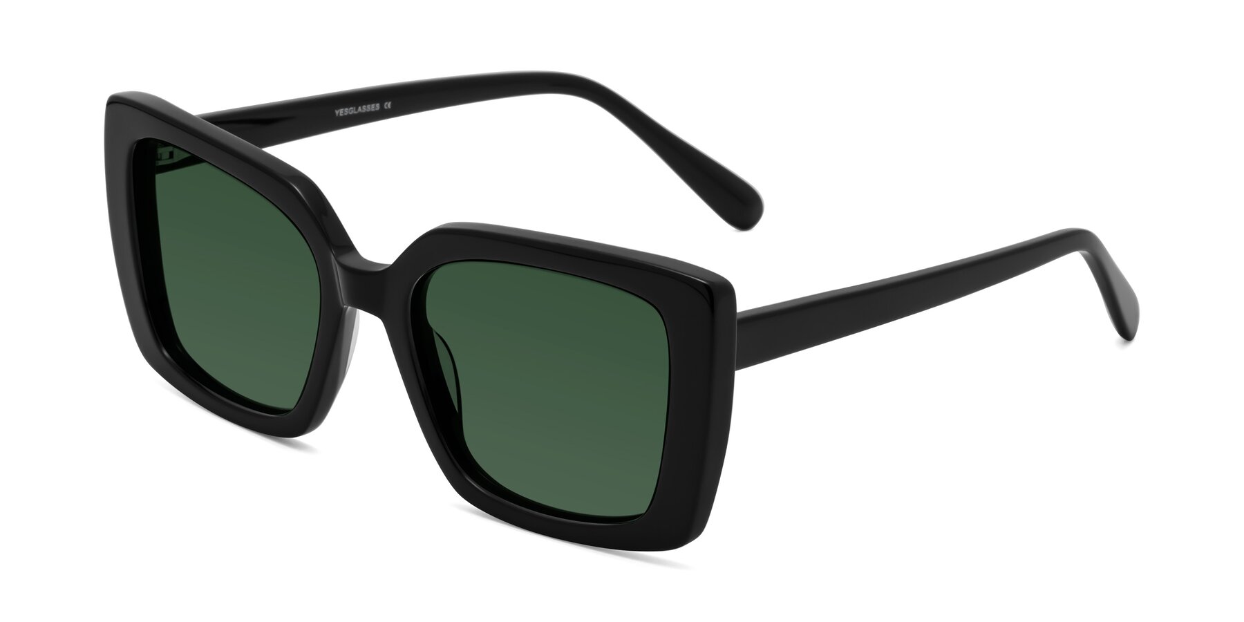 Angle of Godness in Black with Green Tinted Lenses