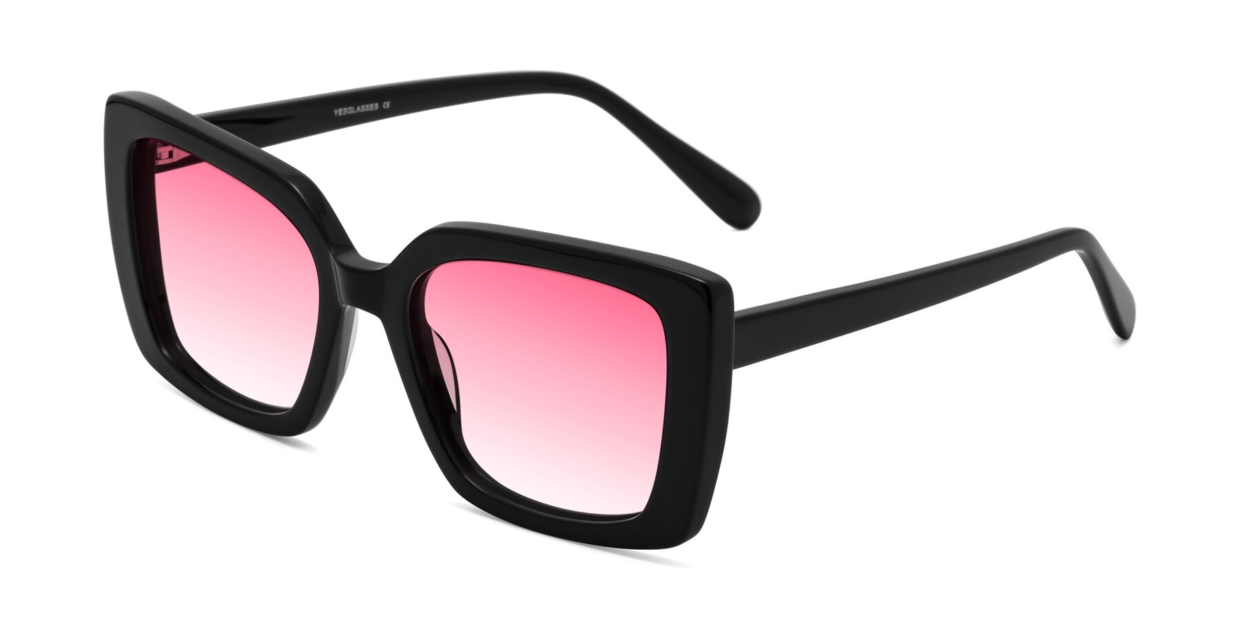 Angle of Godness in Black with Pink Gradient Lenses