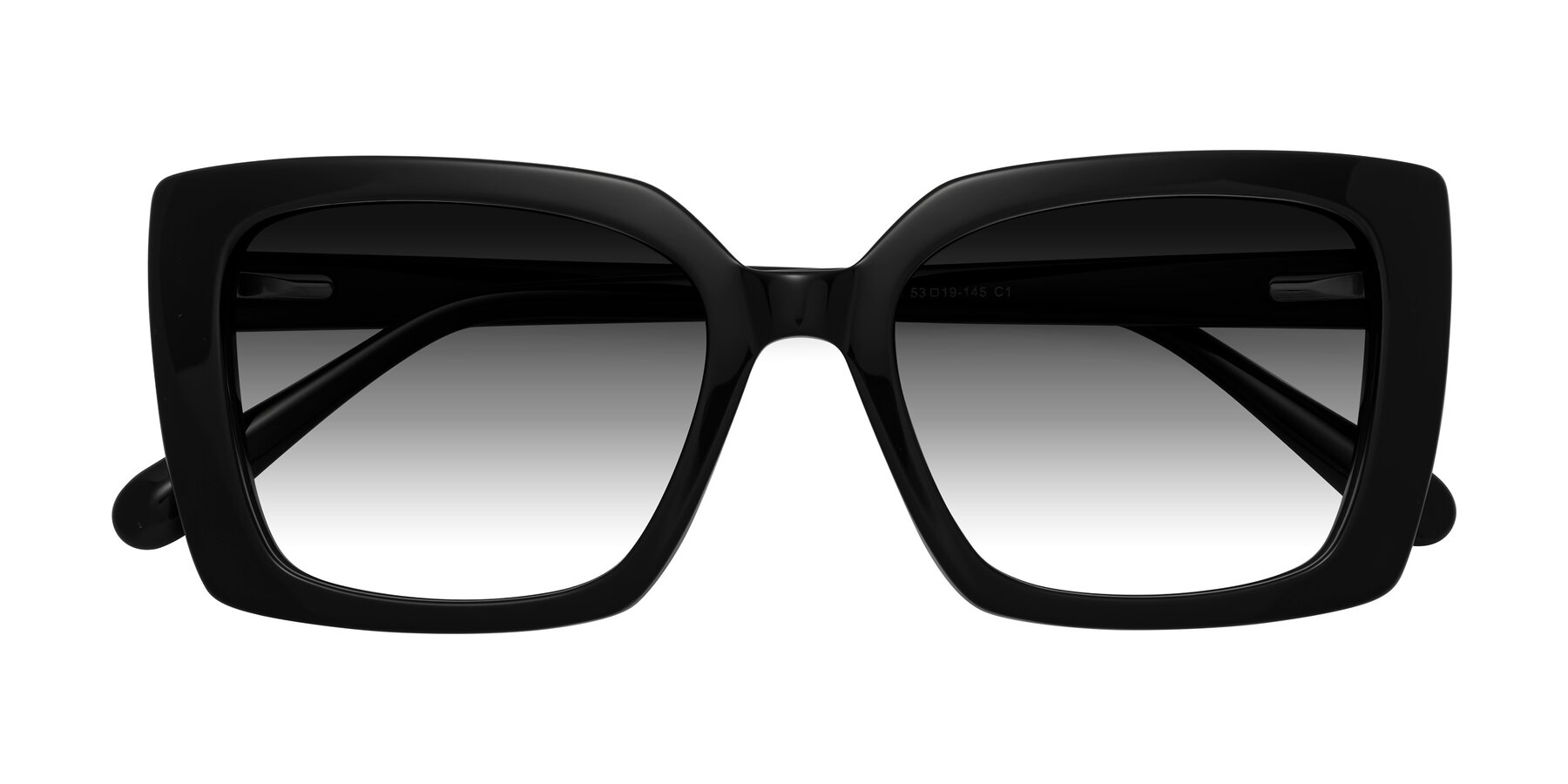 Folded Front of Godness in Black with Gray Gradient Lenses