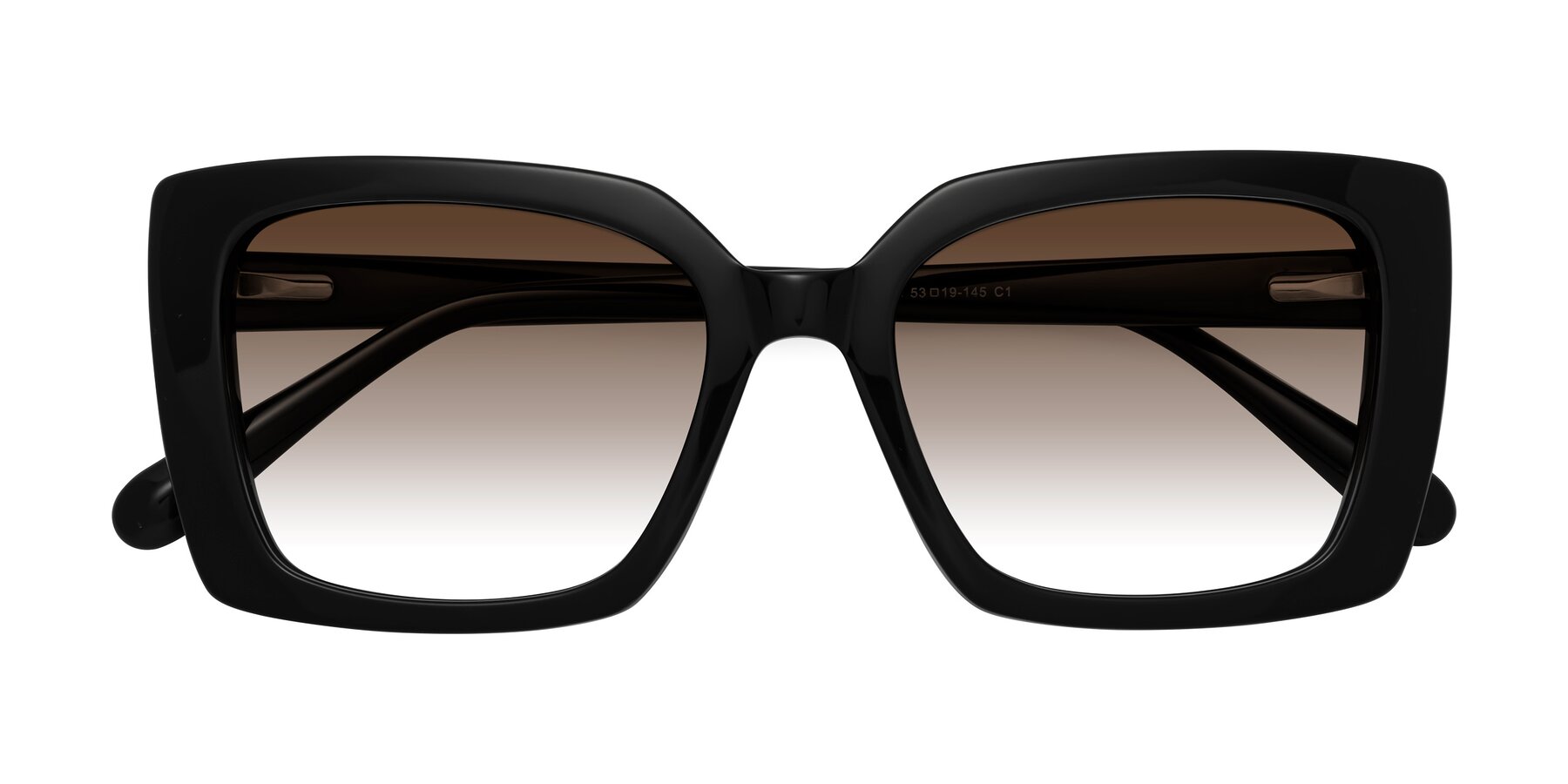 Folded Front of Godness in Black with Brown Gradient Lenses