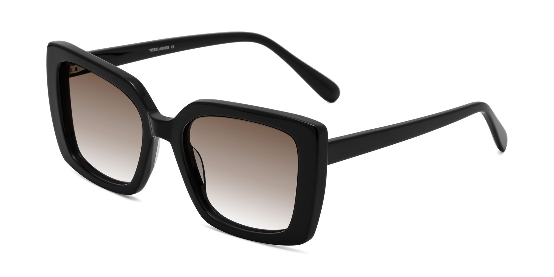 Angle of Godness in Black with Brown Gradient Lenses