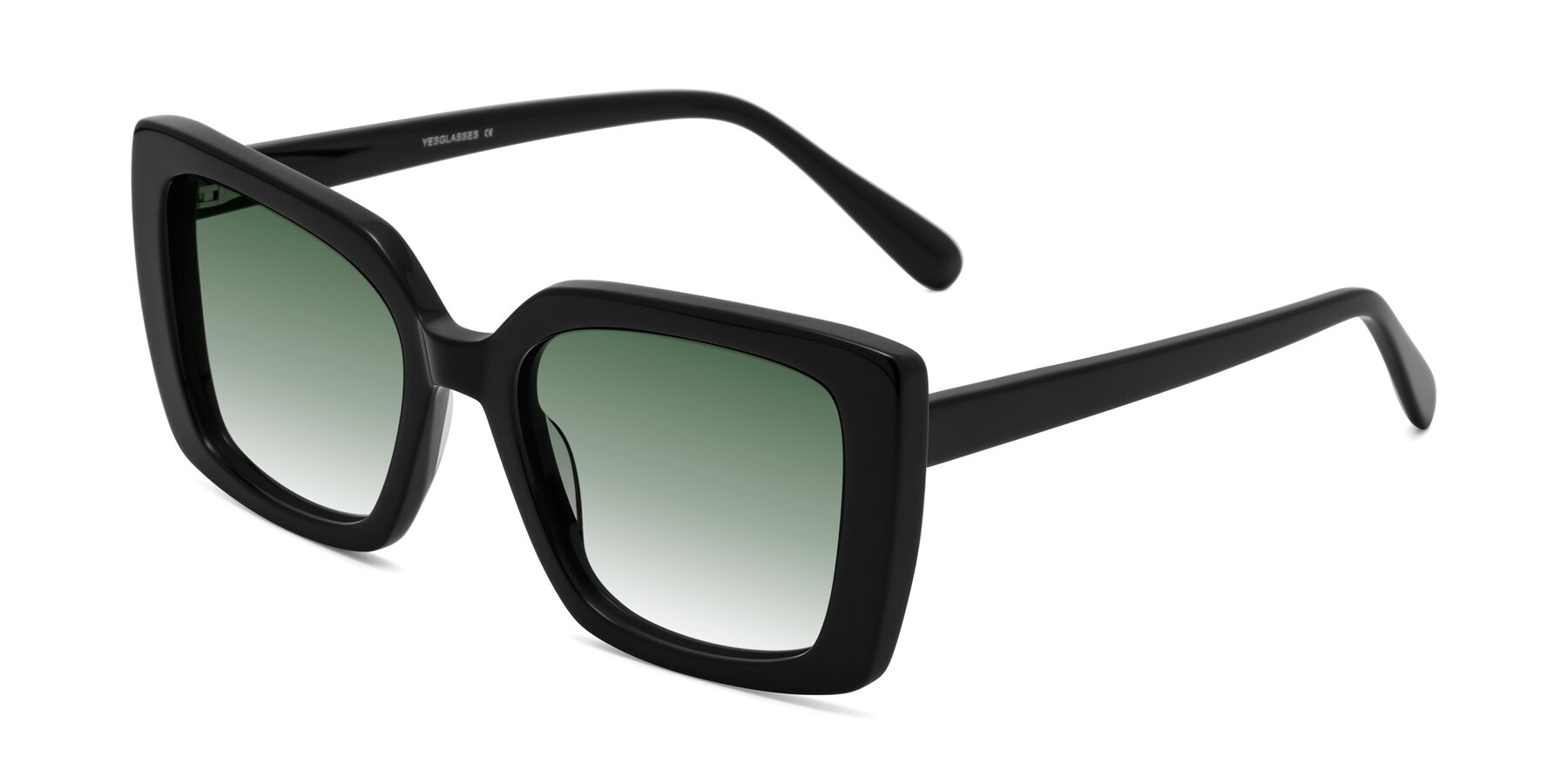 Angle of Godness in Black with Green Gradient Lenses