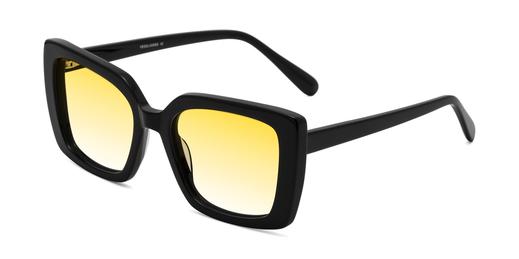 Angle of Godness in Black with Yellow Gradient Lenses