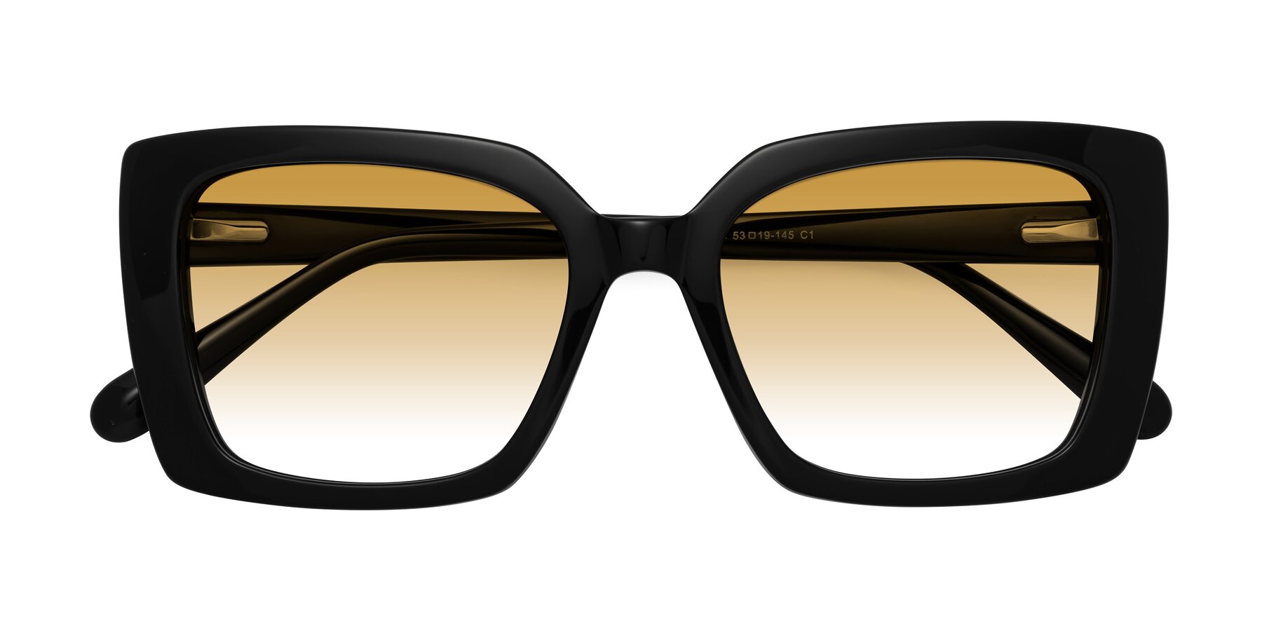 Folded Front of Godness in Black with Champagne Gradient Lenses