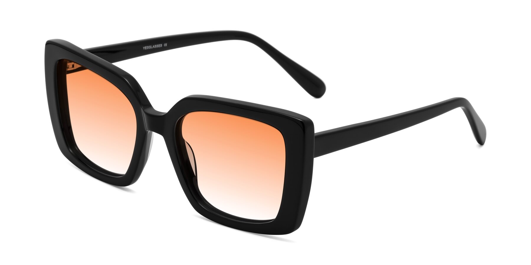 Angle of Godness in Black with Orange Gradient Lenses