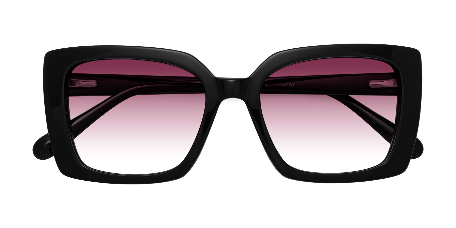 Folded Front of Godness in Black with Wine Gradient Lenses