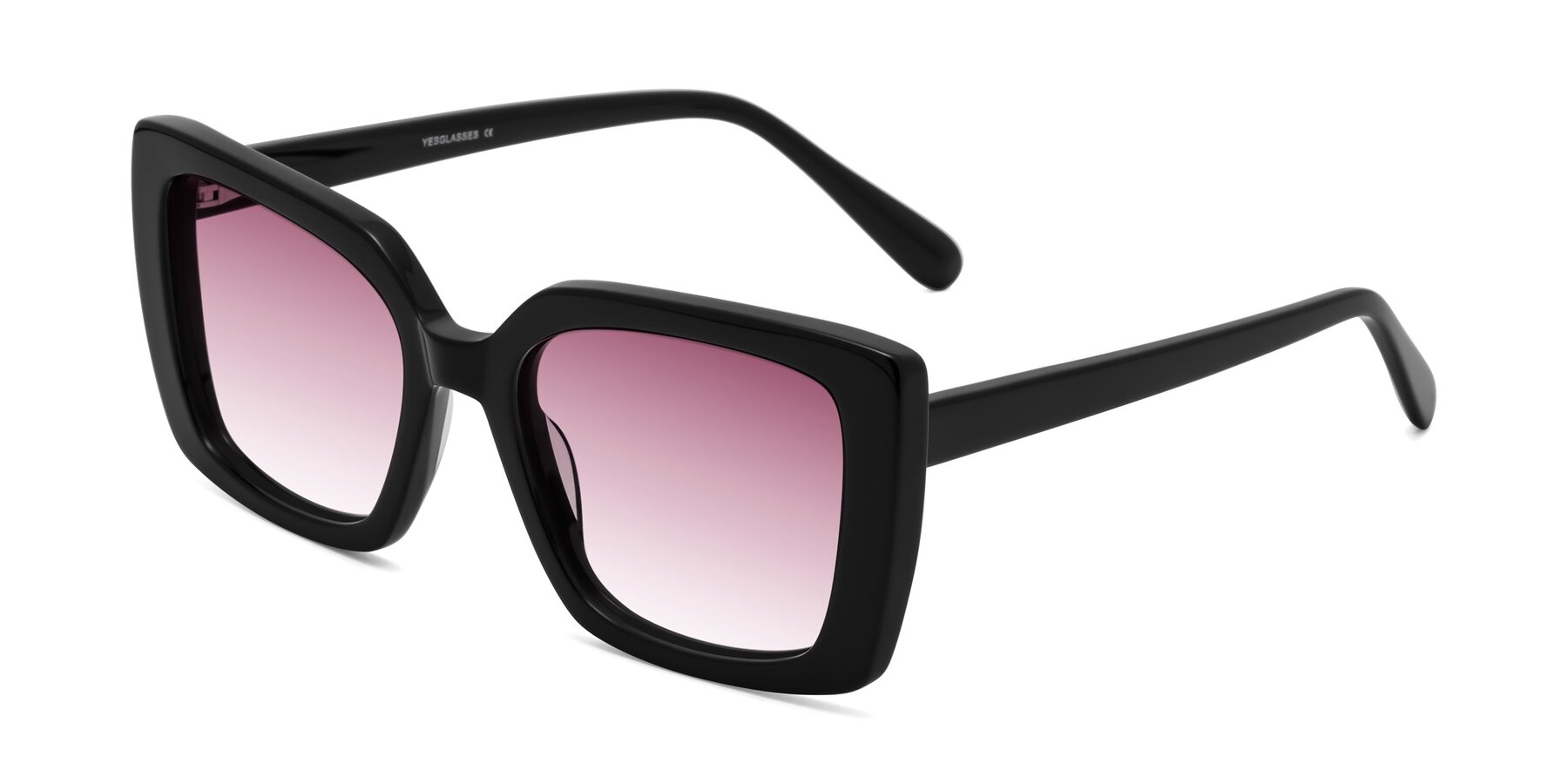 Angle of Godness in Black with Wine Gradient Lenses