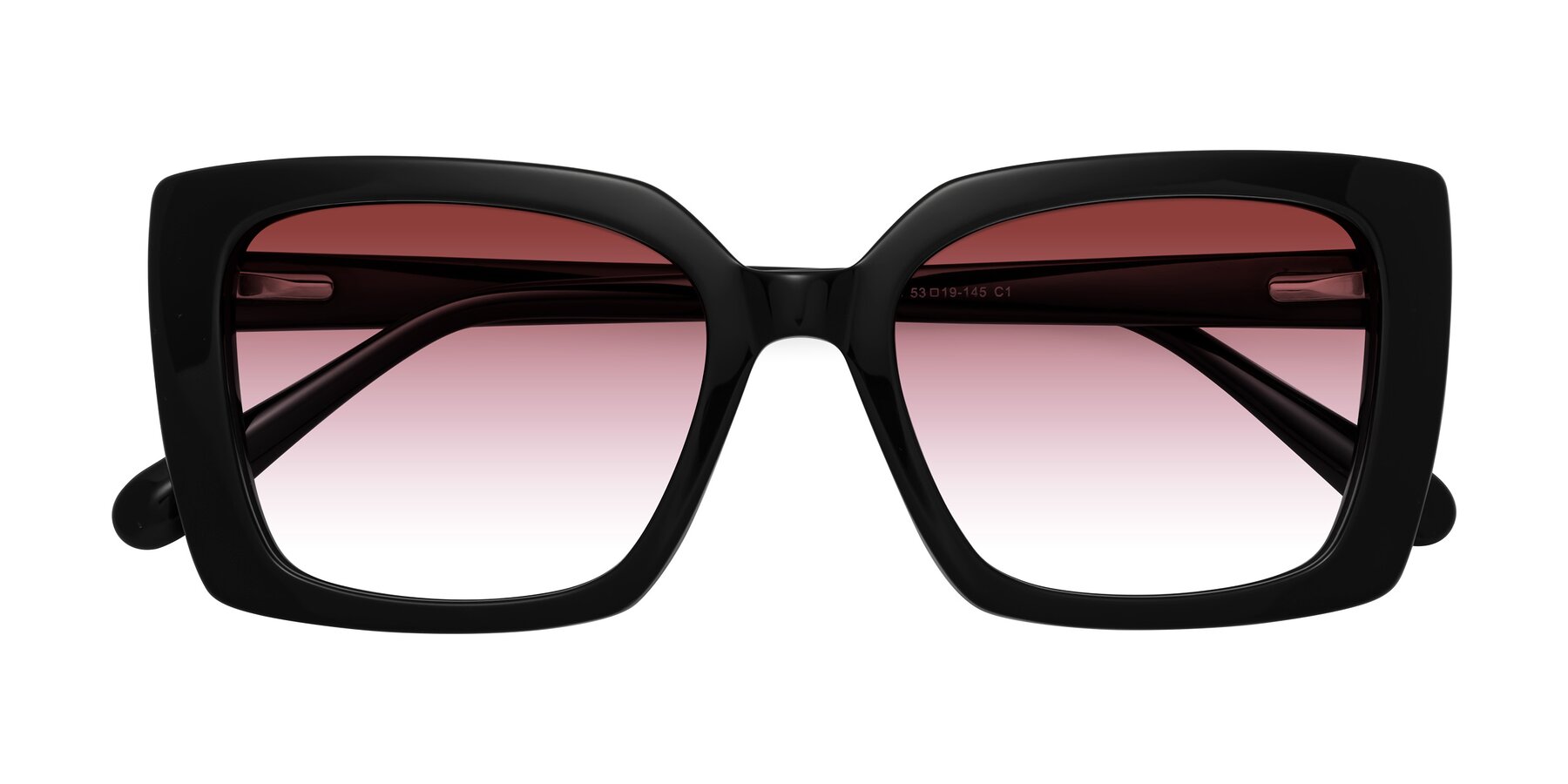 Folded Front of Godness in Black with Garnet Gradient Lenses