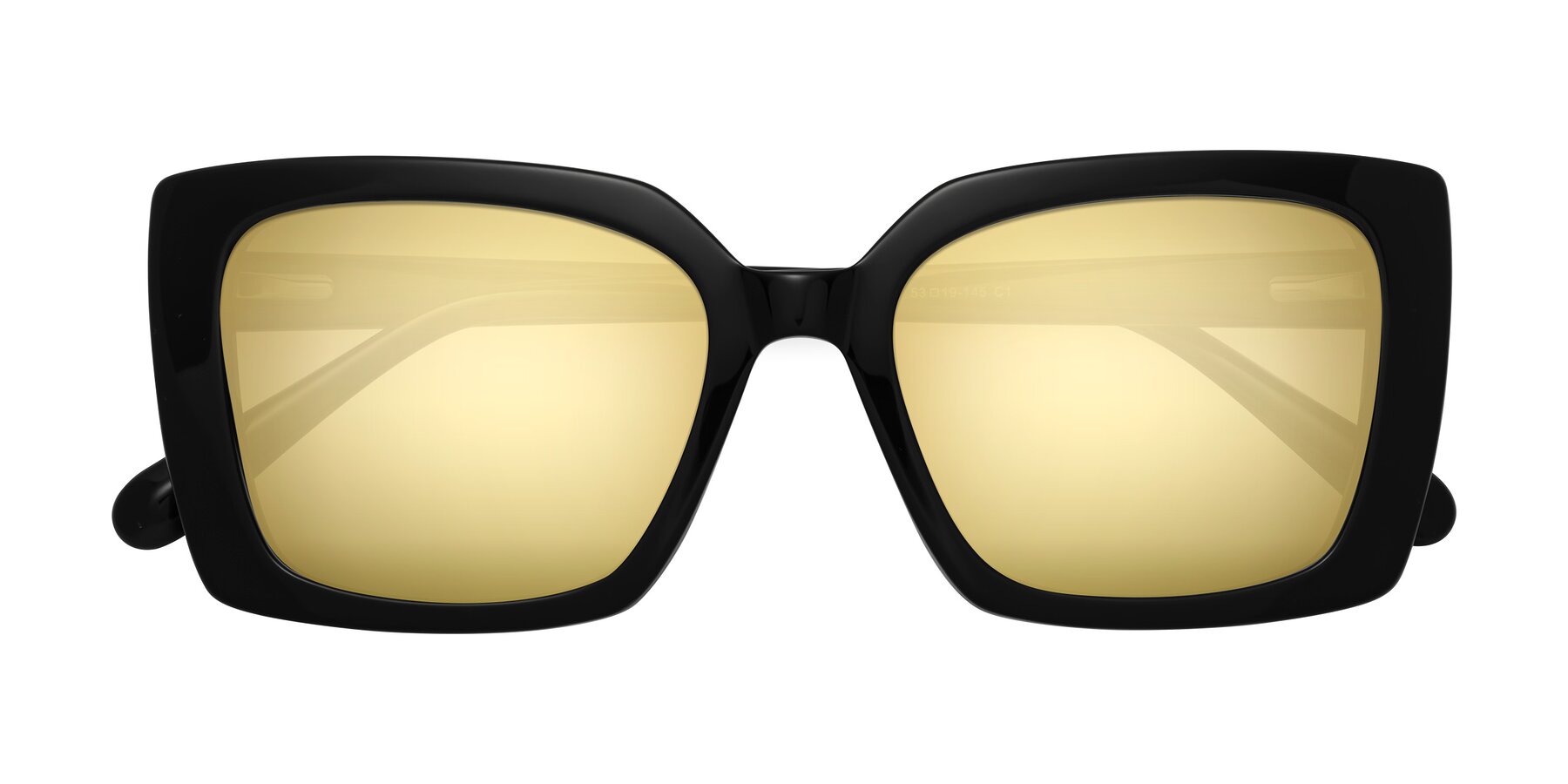 Folded Front of Godness in Black with Gold Mirrored Lenses