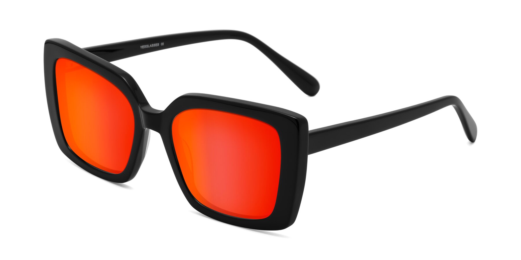 Angle of Godness in Black with Red Gold Mirrored Lenses