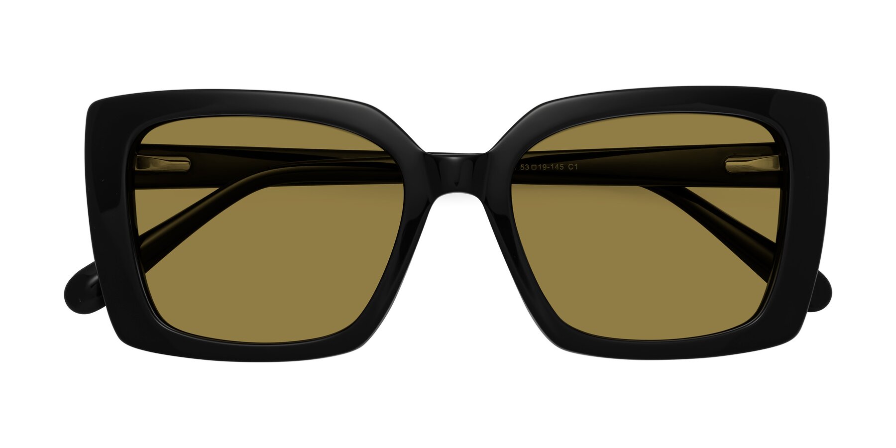 Folded Front of Godness in Black with Brown Polarized Lenses