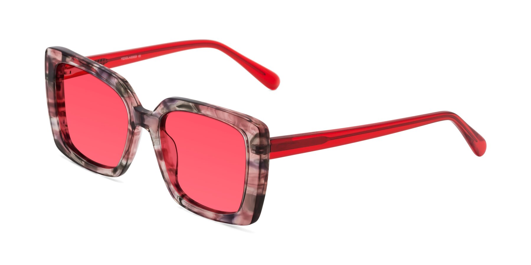 Angle of Godness in Red-Floral with Red Tinted Lenses