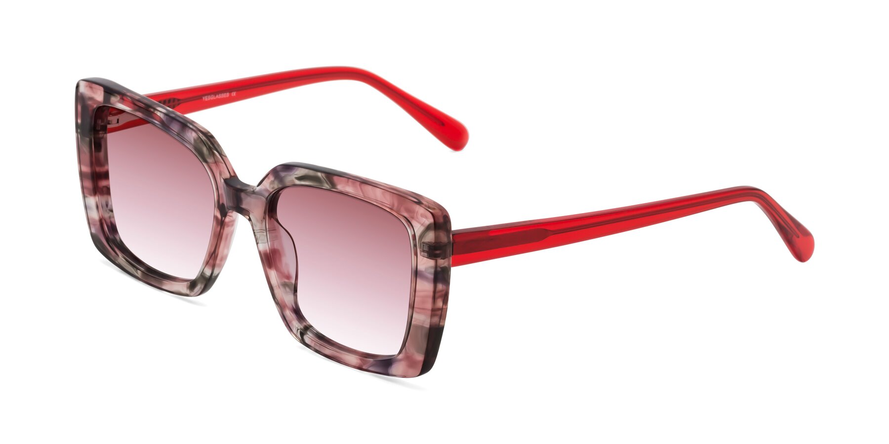 Angle of Godness in Red-Floral with Garnet Gradient Lenses