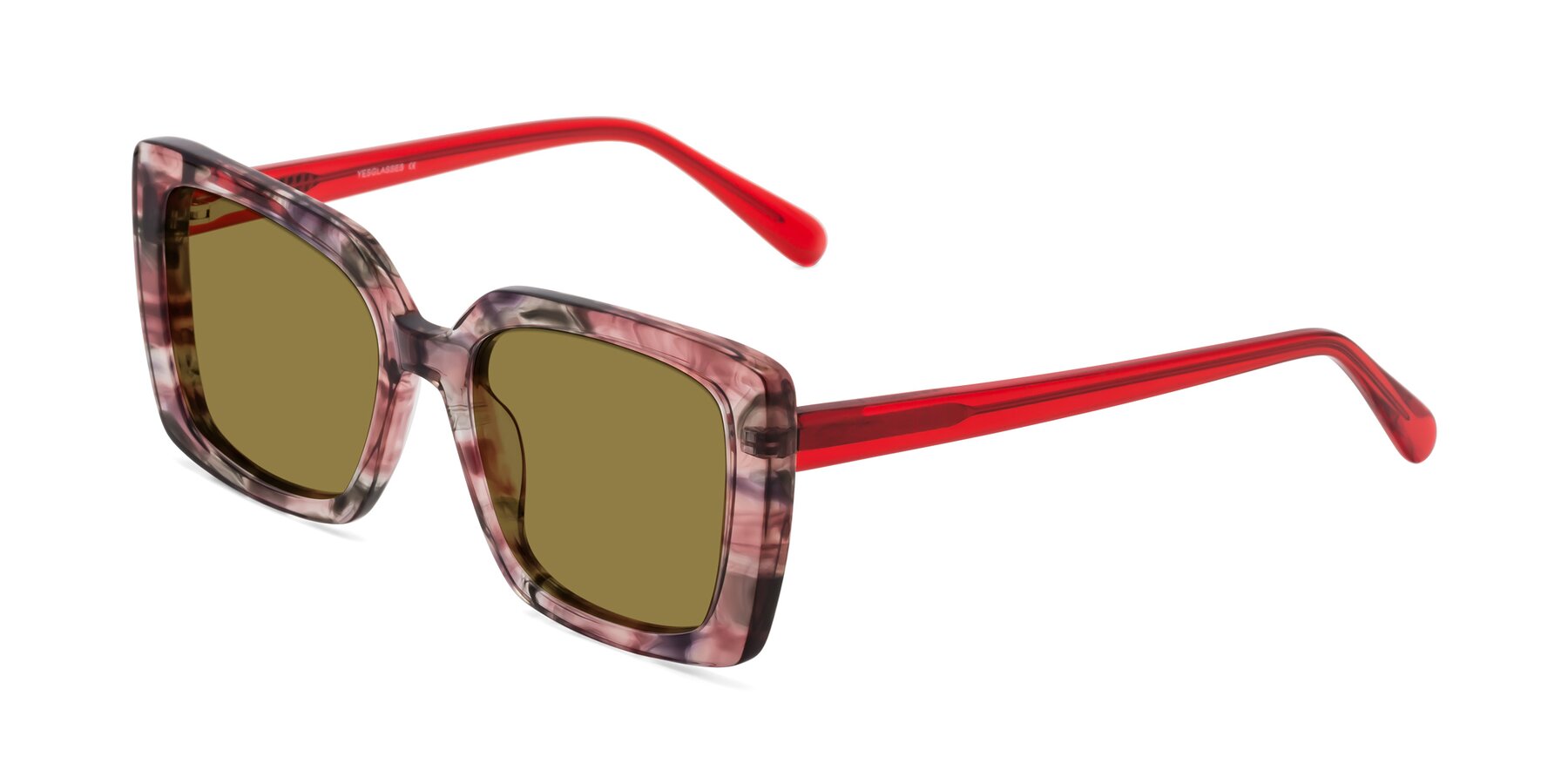 Angle of Godness in Red-Floral with Brown Polarized Lenses