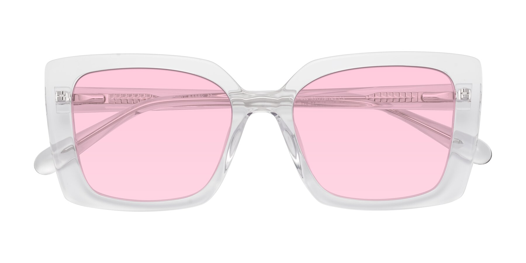 Folded Front of Godness in Clear with Light Pink Tinted Lenses