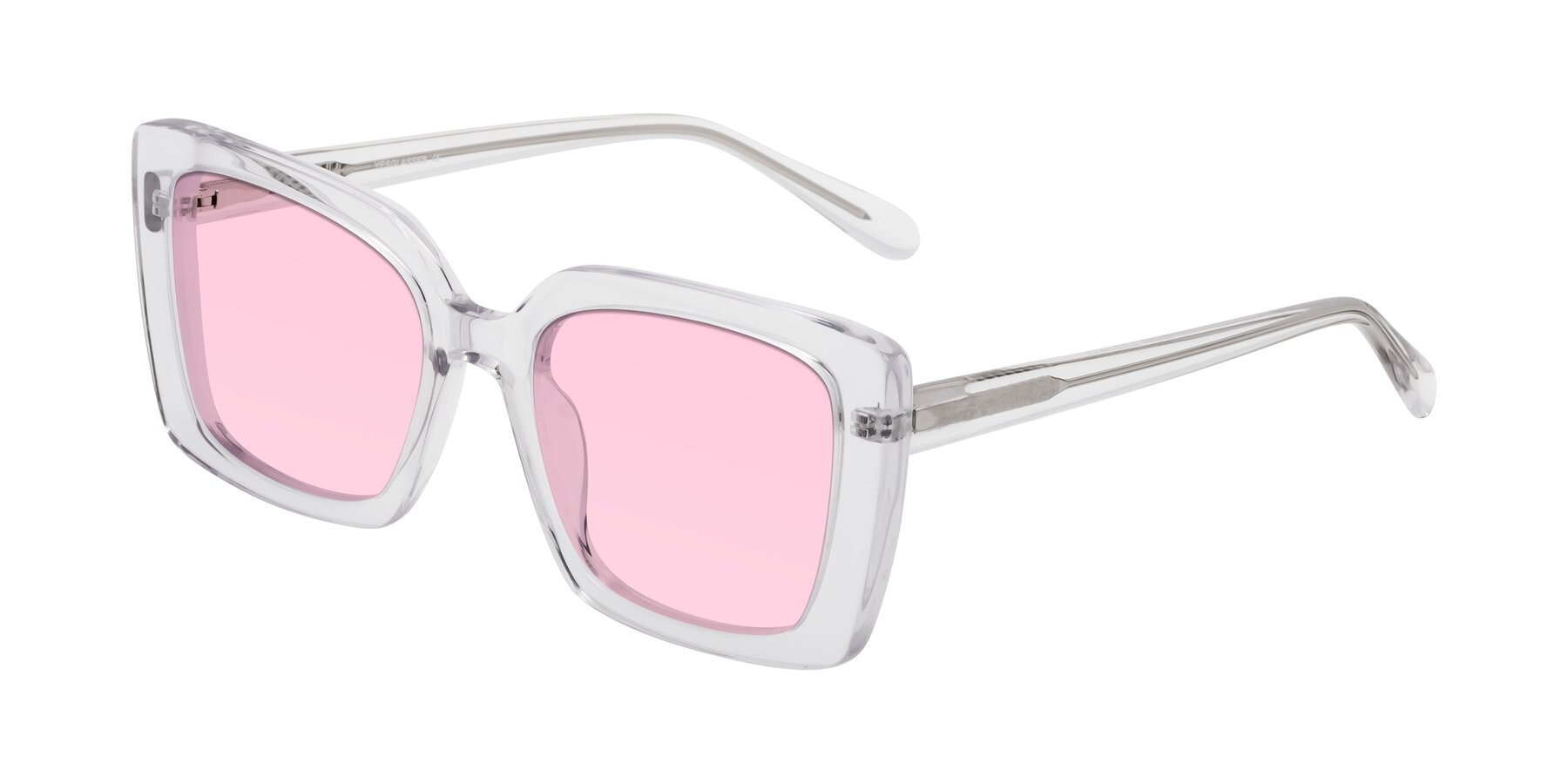 Angle of Godness in Clear with Light Pink Tinted Lenses