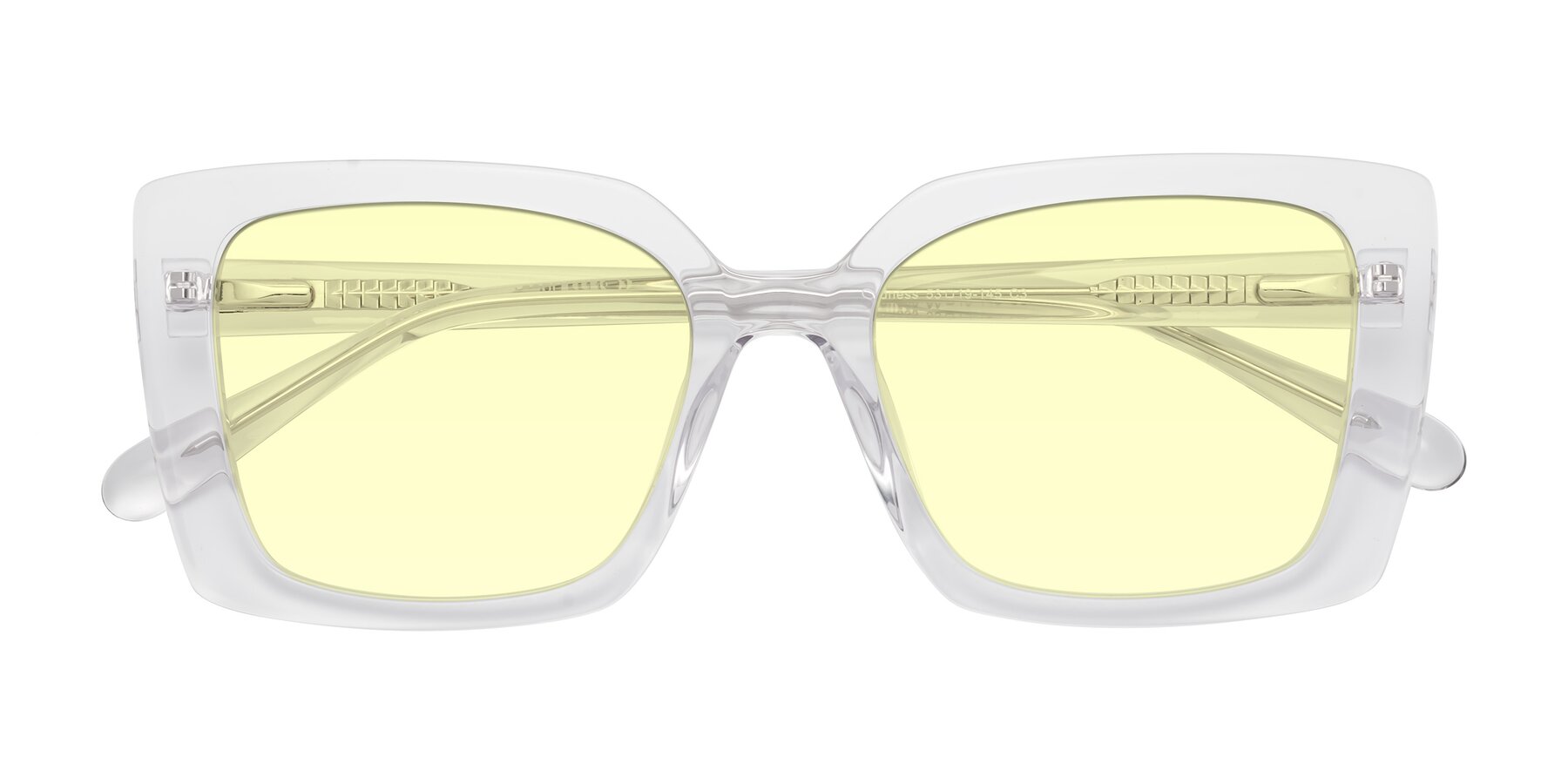 Folded Front of Godness in Clear with Light Yellow Tinted Lenses