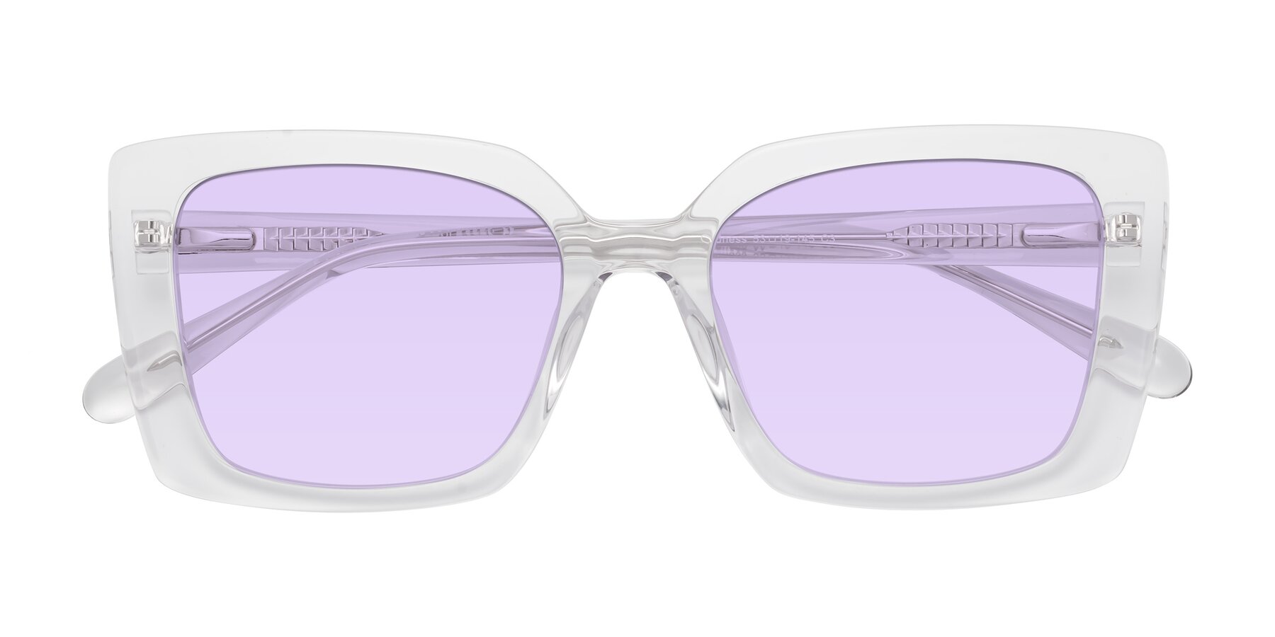 Folded Front of Godness in Clear with Light Purple Tinted Lenses