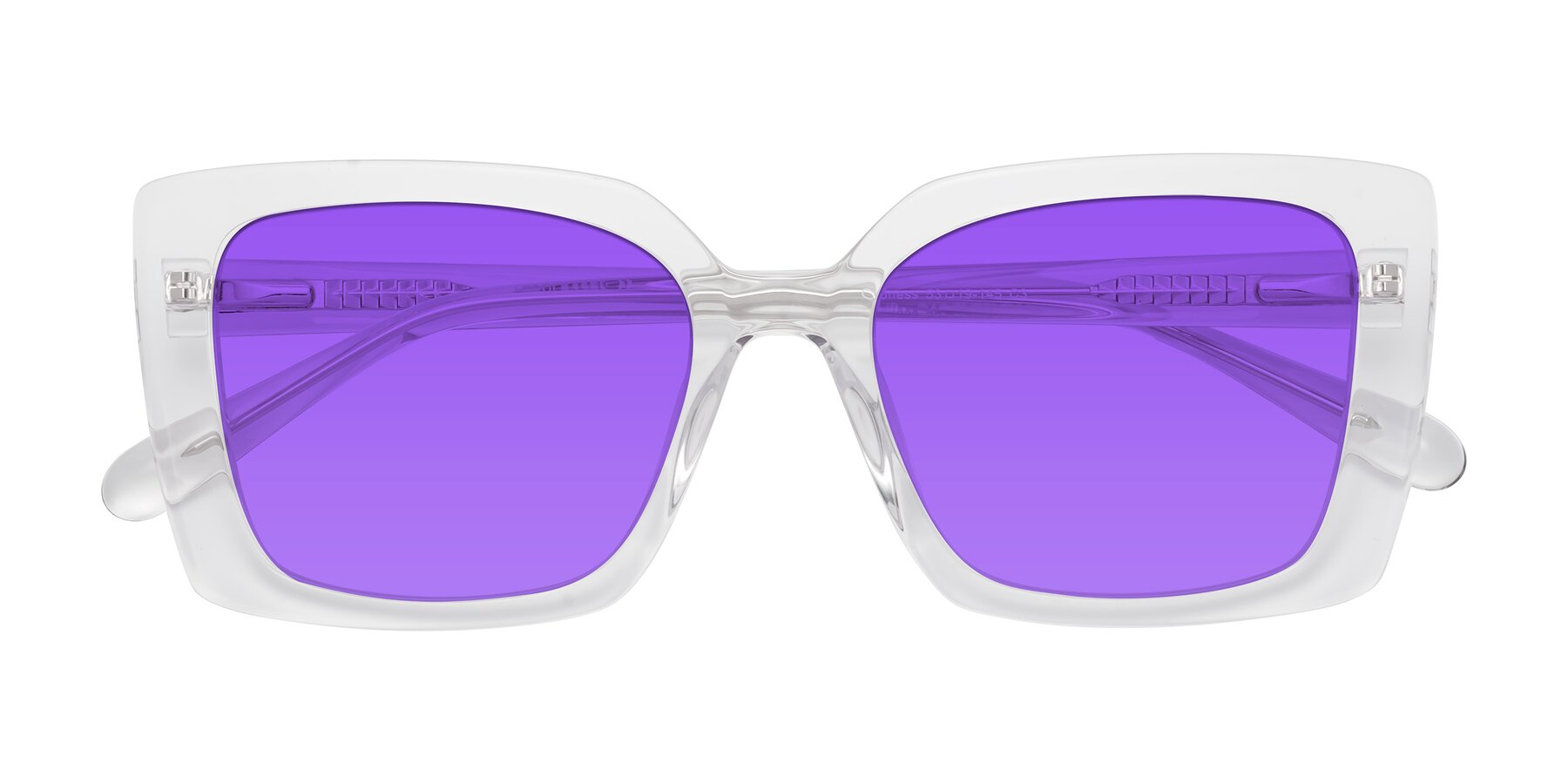 Folded Front of Godness in Clear with Purple Tinted Lenses