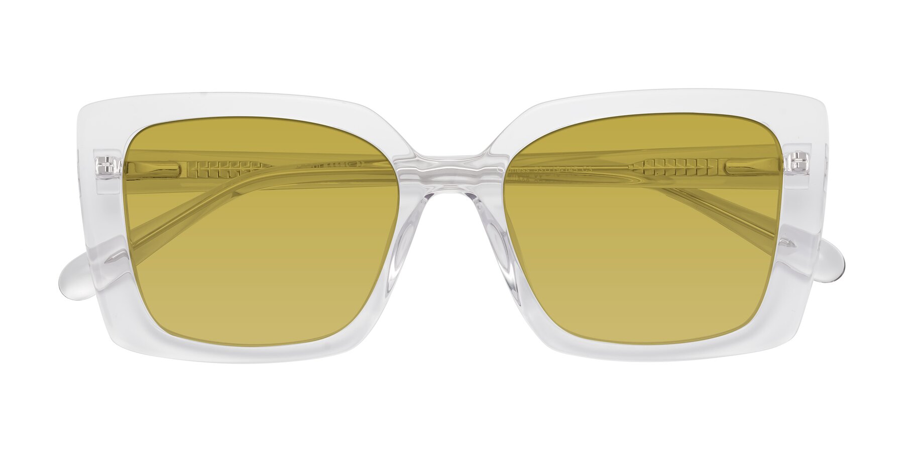 Folded Front of Godness in Clear with Champagne Tinted Lenses