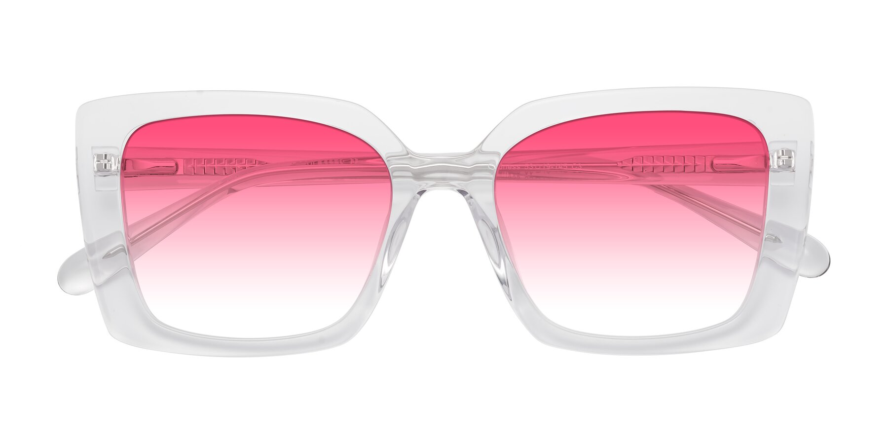 Folded Front of Godness in Clear with Pink Gradient Lenses