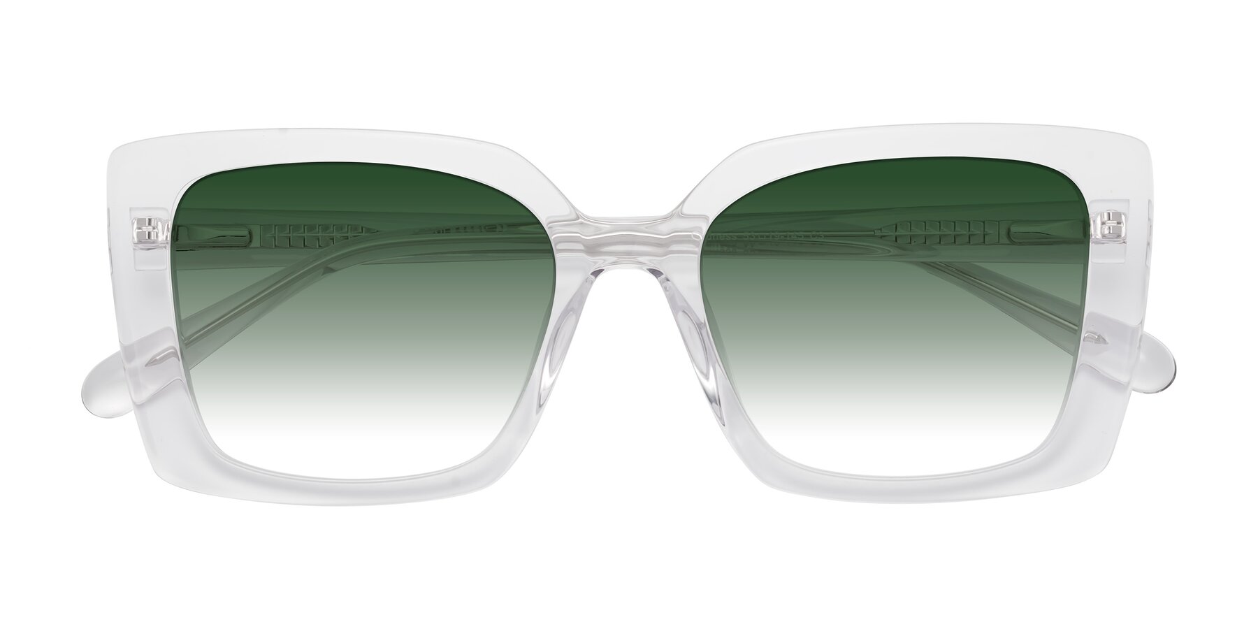 Folded Front of Godness in Clear with Green Gradient Lenses