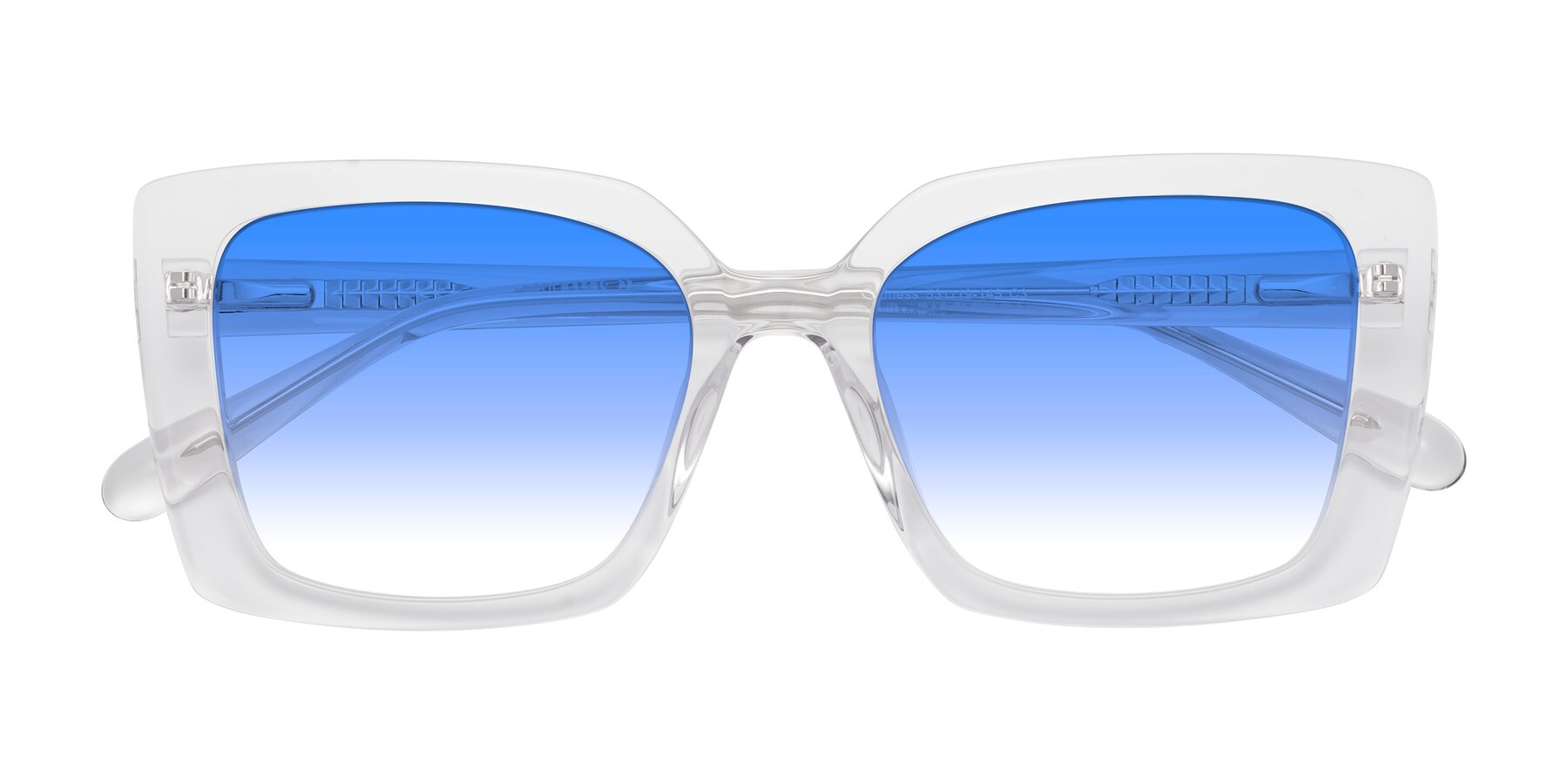 Folded Front of Godness in Clear with Blue Gradient Lenses