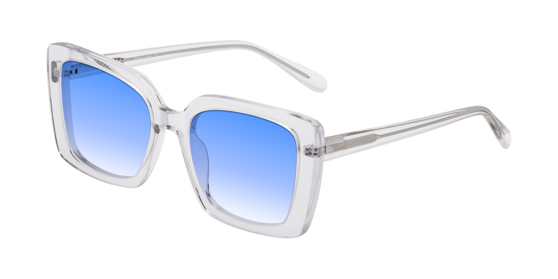 Angle of Godness in Clear with Blue Gradient Lenses