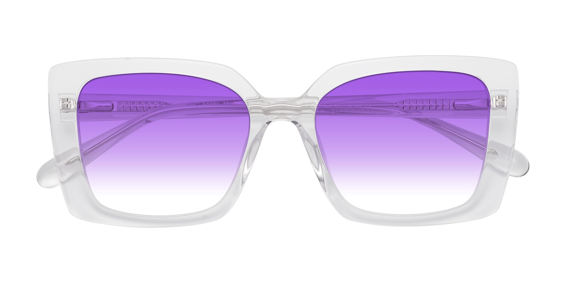 Folded Front of Godness in Clear with Purple Gradient Lenses