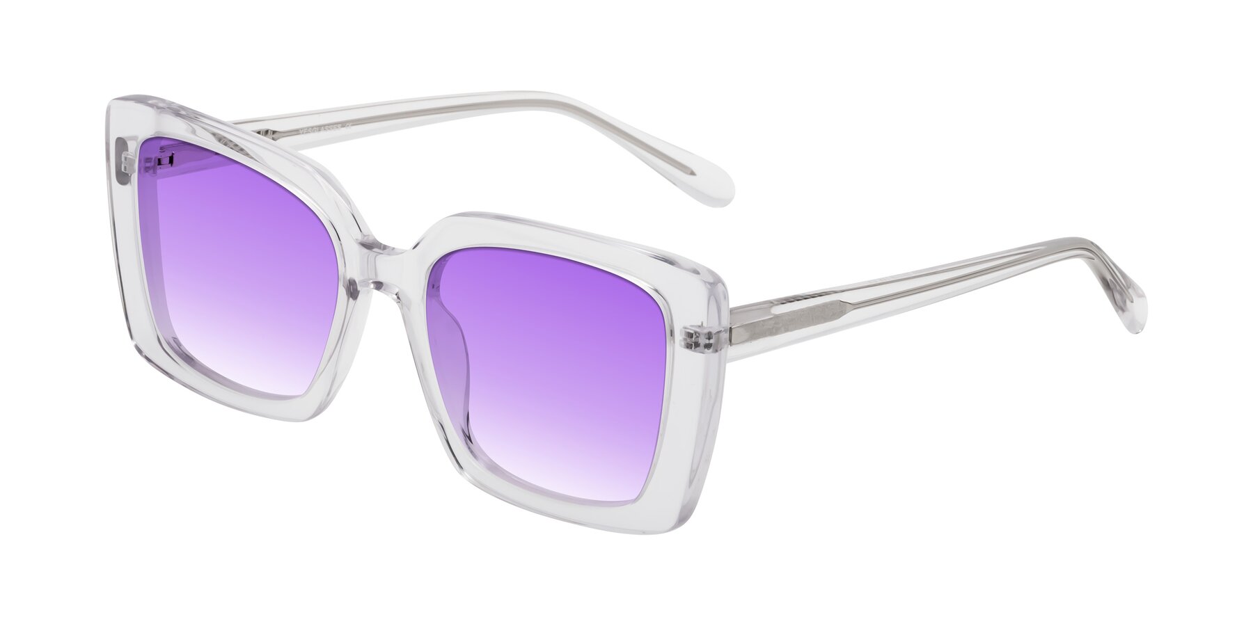 Angle of Godness in Clear with Purple Gradient Lenses