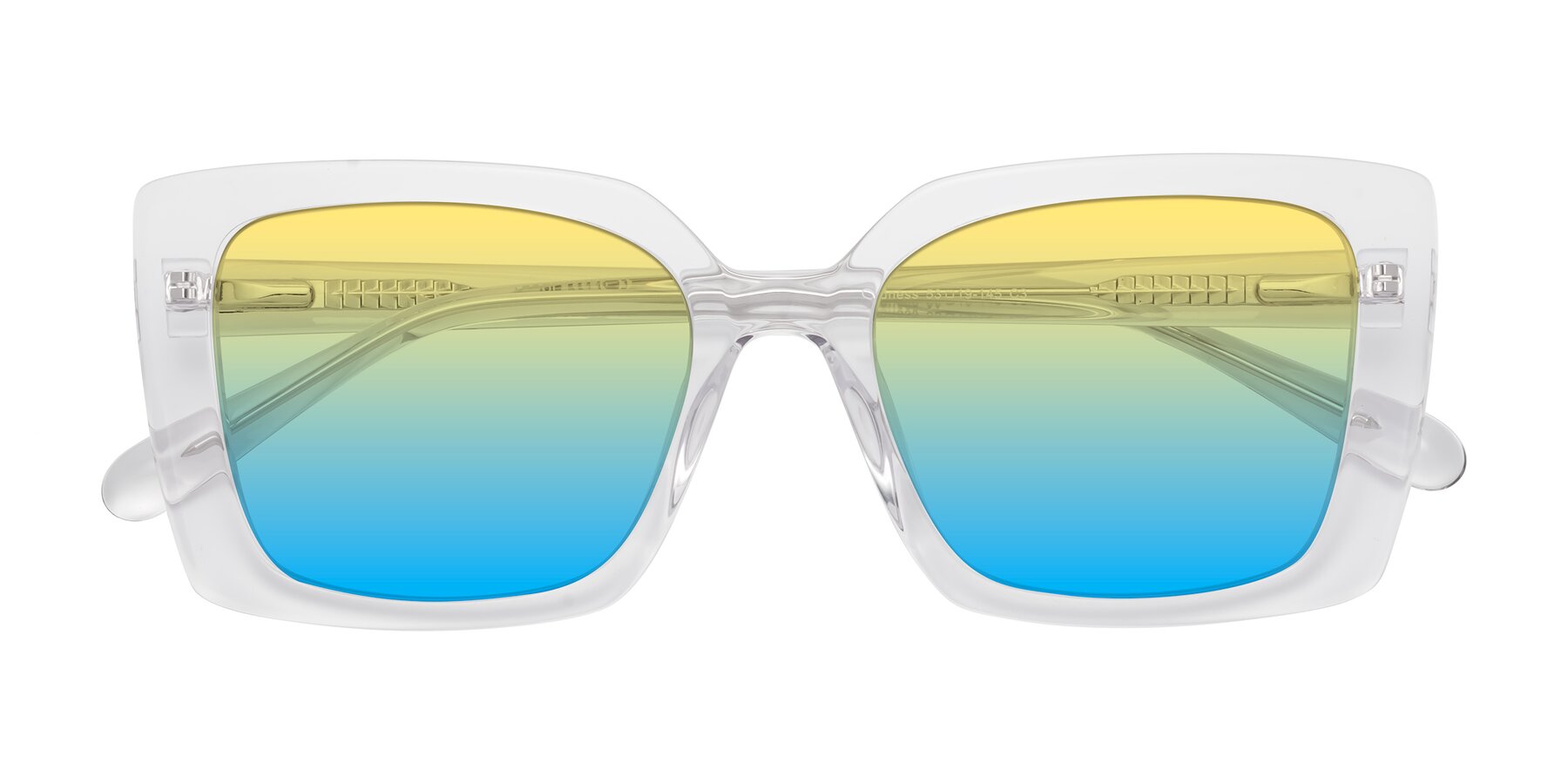 Folded Front of Godness in Clear with Yellow / Blue Gradient Lenses