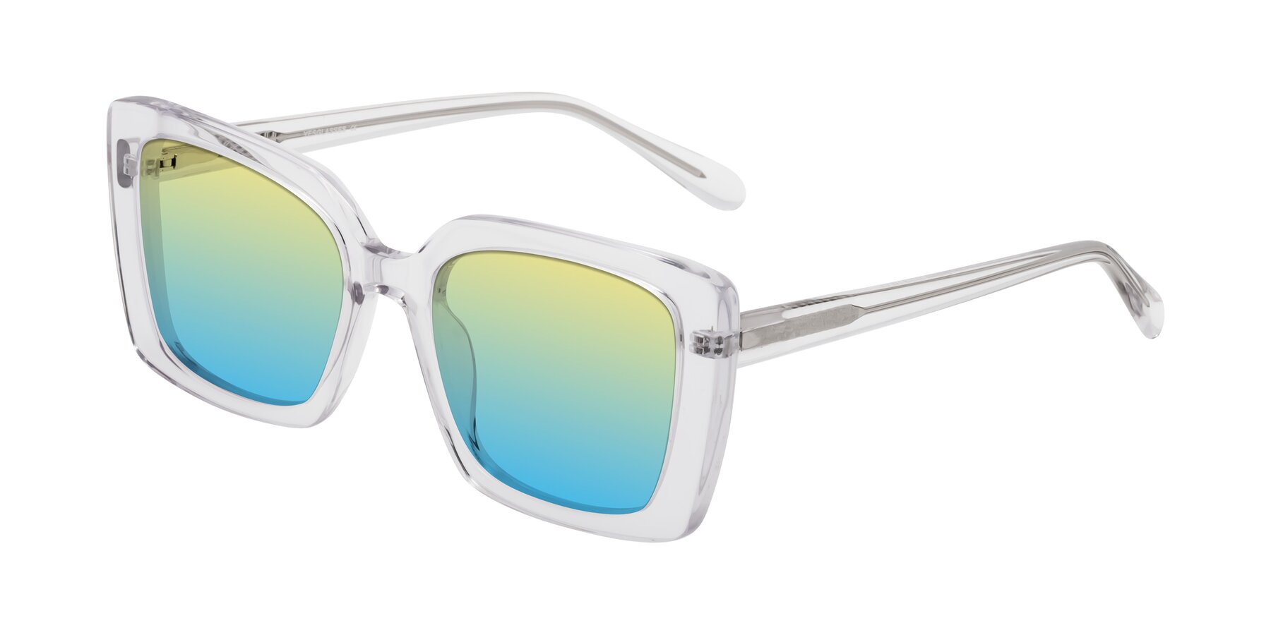 Angle of Godness in Clear with Yellow / Blue Gradient Lenses