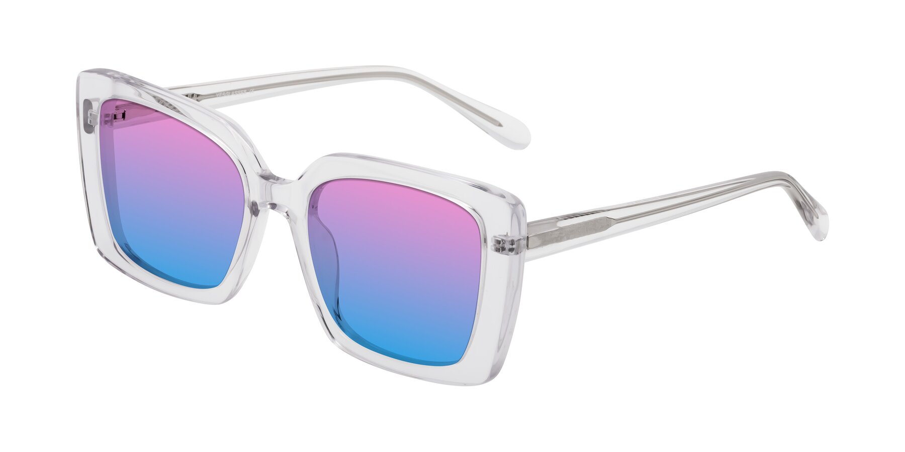 Angle of Godness in Clear with Pink / Blue Gradient Lenses