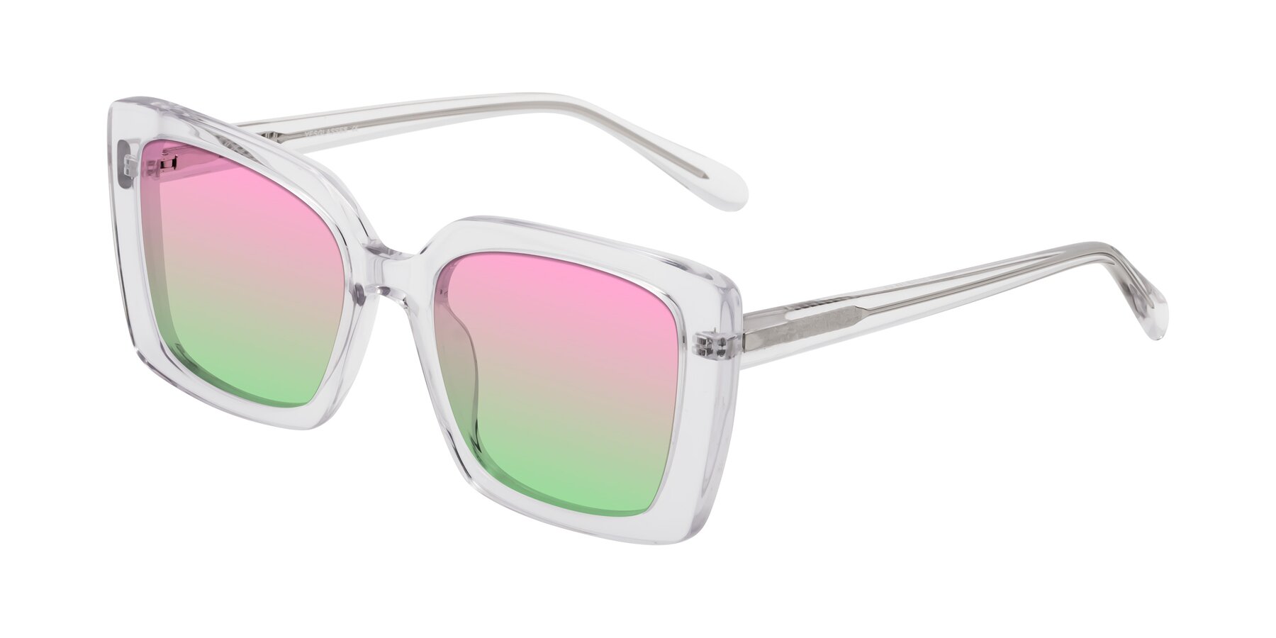 Angle of Godness in Clear with Pink / Green Gradient Lenses