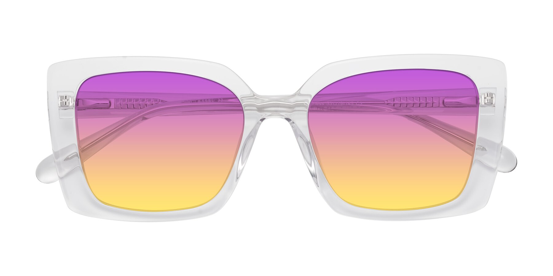 Folded Front of Godness in Clear with Purple / Yellow Gradient Lenses