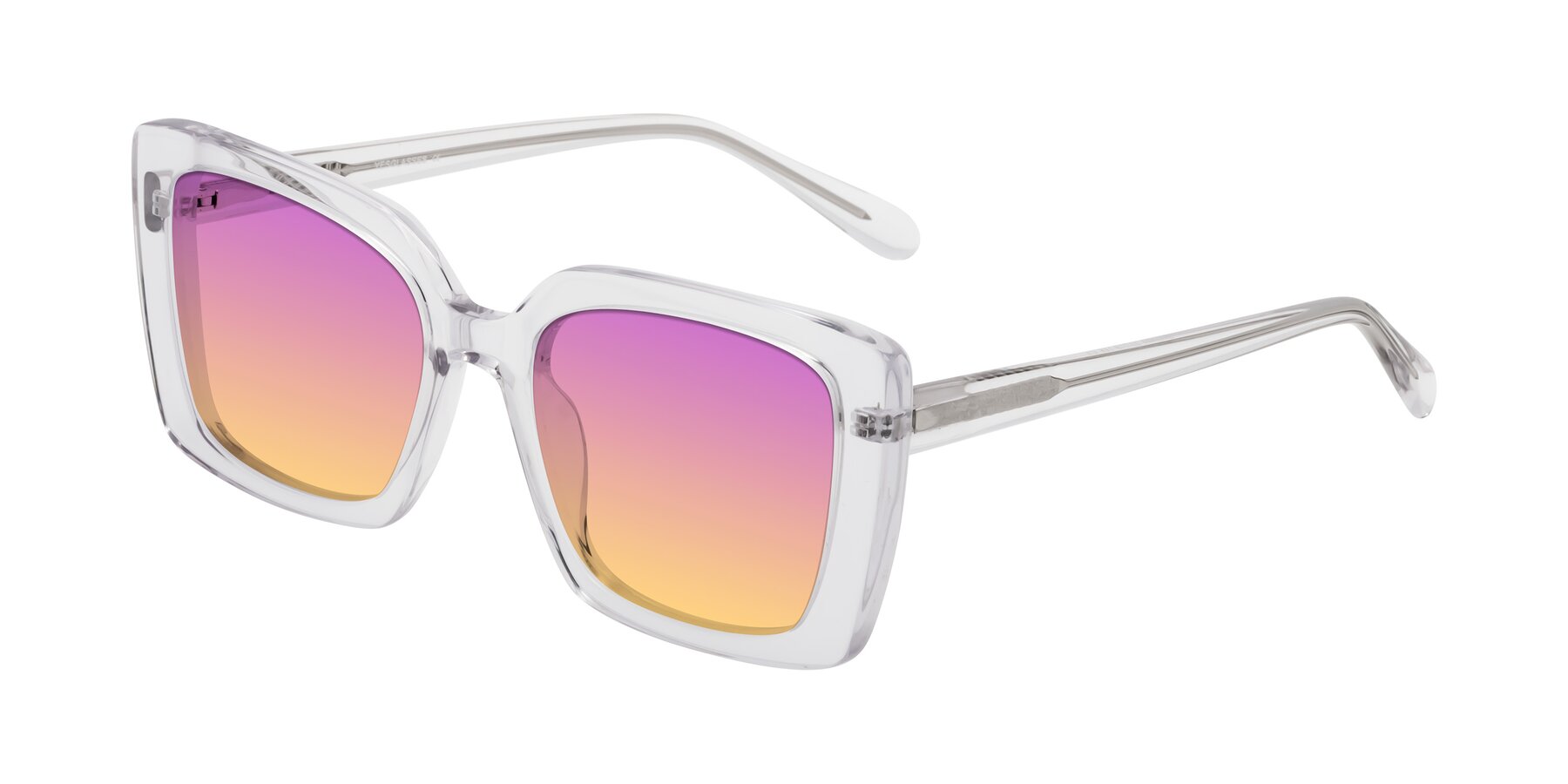 Angle of Godness in Clear with Purple / Yellow Gradient Lenses