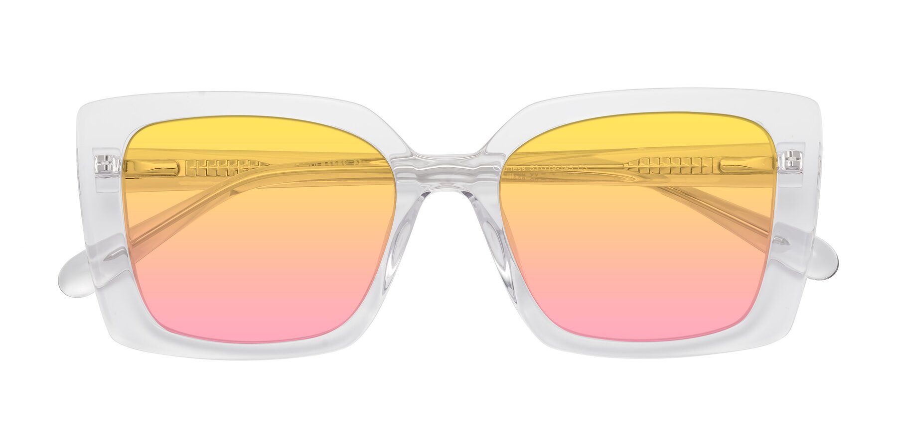 Folded Front of Godness in Clear with Yellow / Pink Gradient Lenses